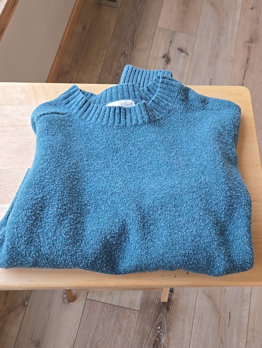 Womens Large Crewneck Cozy Sweaterp Deep Green Y2k Fall - Picture 3 of 11